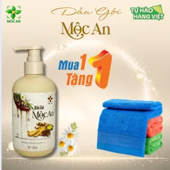 [ MUA 1 TẶNG 1 KHĂN MẶT CAO CẤP ] MỘC AN Dầu Gội Thiên Nhiên 300ml - Thành Phần Nhân Sâm Gừng Bồ Kết Hà Thủ Ô Bồ Hòn