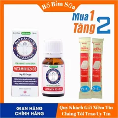 BioAmicus VITAMIN K2+D3 vitamin bao kép chống còi xương, giúp bé tăng chiều cao tối đa Lineabon