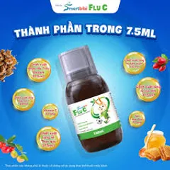 Siro Cảm Cúm Smartbibi Flu C Giúp Giảm Đau Rát Họng, Viêm Họng Do Cảm Lạnh, Cảm Cúm Cho Bé TPBVSK 100ml