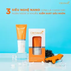 Gel rửa mặt Decumar Advanced Anti-Acne Oil Control (Tuýp 50g) làm sạch nhẹ nhàng, giúp kiểm soát bã nhờn, ngăn ngừa mụn