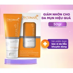 Gel rửa mặt Decumar Advanced Anti-Acne Oil Control (Tuýp 50g) làm sạch nhẹ nhàng, giúp kiểm soát bã nhờn, ngăn ngừa mụn