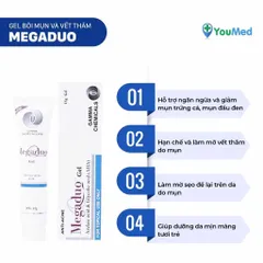 Gel bôi giảm mụn Megaduo Plus (Tuýp 15g) Giúp giảm mụn trứng cá, mụn viêm, giảm sẹo thâm, dưỡng ẩm và làm sáng da