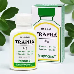Bột khử mùi Trapha (Chai 30g) Giúp khử mùi hôi nách, hôi chân, và làm khô thoáng vùng da tiết nhiều mồ hôi.