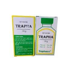 Bột khử mùi Trapha (Chai 30g) Giúp khử mùi hôi nách, hôi chân, và làm khô thoáng vùng da tiết nhiều mồ hôi.