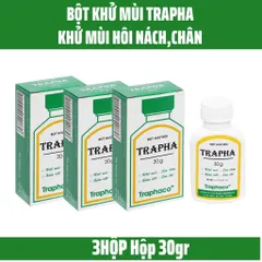 Bột khử mùi Trapha (Chai 30g) Giúp khử mùi hôi nách, hôi chân, và làm khô thoáng vùng da tiết nhiều mồ hôi.