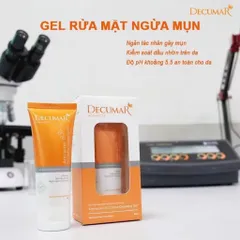 Gel rửa mặt giảm nhờn Decumar Advanced (Tuýp 50g) giúp làm sạch nhẹ nhàng và ngăn ngừa mụn.