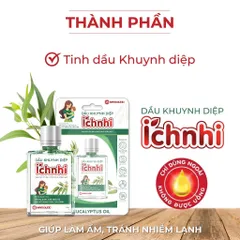 Dầu Khuynh Diệp Ích Nhi (Chai 30ml) Giúp làm ấm da cơ thể và phòng ngừa nhiễm lạnh.