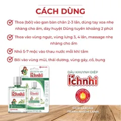 Dầu Khuynh Diệp Ích Nhi (Chai 30ml) Giúp làm ấm da cơ thể và phòng ngừa nhiễm lạnh.