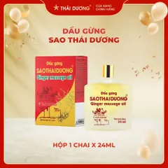 Dầu Gừng Thái Dương (Chai 24ml) giúp giảm đau nhức, cảm lạnh và giữ ấm cơ thể.