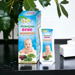 Nước tắm thảo dược cho bé MEKOGYNO BEBE (Chai 100ml) Hỗ trợ giúp ngăn ngừa rôm sẩy, chốc đàu, ghẻ ngứa, hăm da, viêm da.