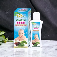Nước tắm thảo dược cho bé MEKOGYNO BEBE (Chai 100ml) Hỗ trợ giúp ngăn ngừa rôm sẩy, chốc đàu, ghẻ ngứa, hăm da, viêm da.