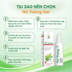 Gel vệ sinh phụ nữ NỮ VƯƠNG (Chai 100ml) Dưỡng ẩm, làm trắng sáng, làm thơm, giảm mùi hôi, mang lại sự tự tin, quyến rũ.