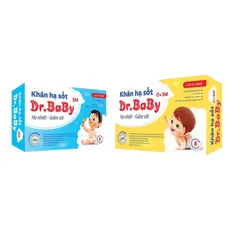 Khăn lau hạ sốt Dr Baby (Hộp 10 khăn) Giúp hạ nhiệt, giảm sốt nhanh chóng.