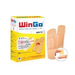 Băng keo cá nhân WinGo (Hộp 70 miếng) Băng dính cá nhân thông thoáng, độ dính cao, co dãn tốt, bảo vệ các vết thương nhỏ