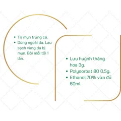 DUNG DỊCH CHĂM SÓC DA (Chai 60ml) Giúp sạch mụn trứng cá.