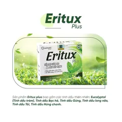 Viên uống thảo dược Eritux Plus (Hộp 100 viên) Hỗ trợ giảm ho, giảm đau rát họng do viêm họng, viêm phế quản.