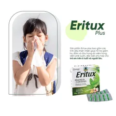 Viên uống thảo dược Eritux Plus (Hộp 100 viên) Hỗ trợ giảm ho, giảm đau rát họng do viêm họng, viêm phế quản.