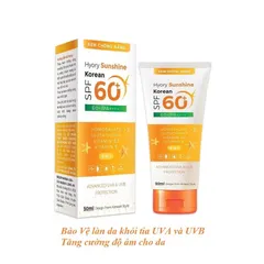 Kem Chống Nắng Hyory Sunshine Korean SPF 60+ (Tuýp 50ml) Giúp Ngăn Ngừa Sạm Đen, Dưỡng Da Sáng Tự Nhiên
