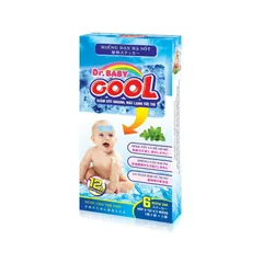 Miếng dán hạ sốt Dr Baby Cool (Hộp 6 miếng) Giúp hạ nhiệt, hạ sốt nhanh, giảm đau, say nắng, giúp làm mát lạnh tự nhiên.