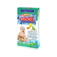Miếng dán hạ sốt Dr Baby Cool (Hộp 6 miếng) Giúp hạ nhiệt, hạ sốt nhanh, giảm đau, say nắng, giúp làm mát lạnh tự nhiên.