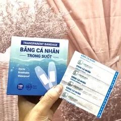BĂNG CÁ NHÂN TRONG SUỐT LIWORLDCO (Hộp 100 miếng) Băng thông thoáng, độ dính cao, co dãn tốt