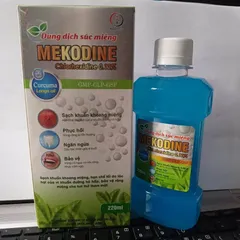 Nước Súc Miệng MEKODINE (Chai 220ml) giúp kháng khuẩn miệng, họng, ngăn ngừa và khử mùi hôi.