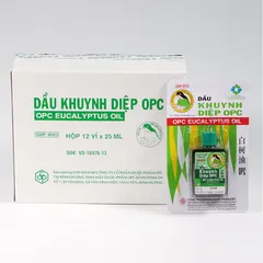 Dầu Khuynh Diệp OPC (Chai 25ml) Phòng cảm cúm, sổ mũi, nghẹt mũi, đau bụng, chóng mặt, côn trùng đốt, trặc gân, sưng.