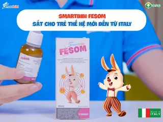 Combo siro bổ sung kẽm và khoáng chất cho bé Smartbibi Zin C + Smartbibi Fesom hỗ trợ bé bổ sung kẽm,tăng cường đề kháng