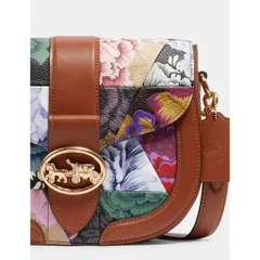 C2804 Georgie Saddle Bag With Patchwork Kaffe Fassett Print USA 810001