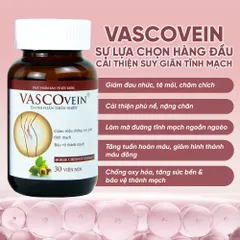 Viên Uống Hỗ Trợ Cải Thiện Bệnh Suy Giãn Tĩnh Mạch Vascovein Hộp 30 viên