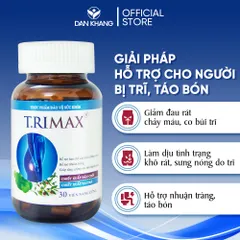Viên Uống Hỗ Trợ Co Thắt Búi Trĩ Giảm Sưng Đau Do Trĩ Trimax Dan Khang - Hộp 30 viên