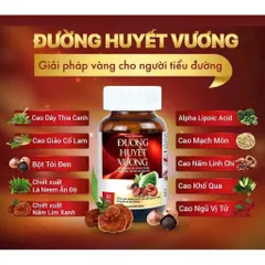 Viên Uống Đường Huyết Vương Giúp Hạ Đường Huyết Hỗ Trợ Ngăn Biến Chứng Tiểu Đường Hộp 30 viên