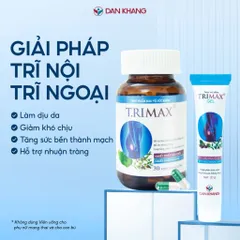 Viên Uống Hỗ Trợ Co Thắt Búi Trĩ Giảm Sưng Đau Do Trĩ Trimax Dan Khang - Hộp 30 viên