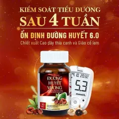 Viên Uống Đường Huyết Vương Giúp Hạ Đường Huyết Hỗ Trợ Ngăn Biến Chứng Tiểu Đường Hộp 30 viên