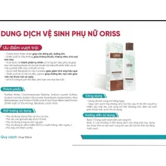 Dung Dịch Vệ Sinh Phụ Nữ Oriss Chiết Xuất Lá Trầu Không và Không Gây Kích Ứng - Chai 150ml