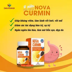 Viên uống Novacurmin Dan Khang giảm đau dạ dày và các triệu chứng của loét dạ dày