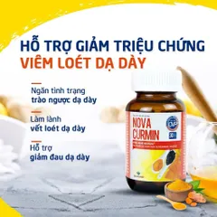 Viên uống Novacurmin Dan Khang giảm đau dạ dày và các triệu chứng của loét dạ dày