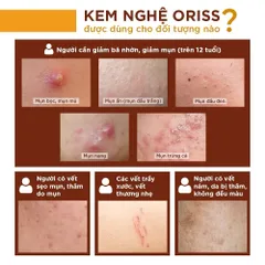 Kem nghệ Oriss giảm mụn và thâm không gây vàng da dành cho da dầu mụn tuýp 20gr