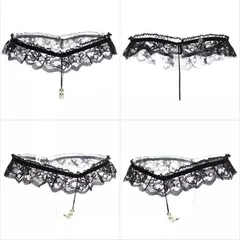 Quần Lót Lọt Khe Dây Đính Hạt Đen Đỏ Trắng Hồng Sexy Gợi Cảm Quần Chip Nữ Ren Xuyên Thấu Đáng Yêu - T301 Đen