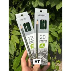 bút chì deli 2b hộp 12 cây – chì đậm, dễ viết, dễ tẩy cho bé
