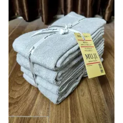 set 4 khăn mặt muji 35*85cm mềm mại thấm hút tốt giao màu ngẫu nhiên
