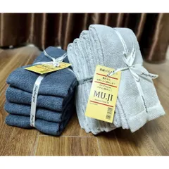 set 4 khăn mặt muji 35*85cm mềm mại thấm hút tốt giao màu ngẫu nhiên