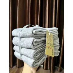 set 4 khăn mặt muji 35*85cm mềm mại thấm hút tốt giao màu ngẫu nhiên