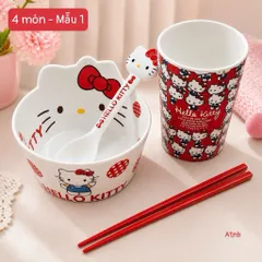 bộ bát, cốc, thìa, đũa hello kitty & my melody – siêu xinh cho mọi bữa ăn 💕