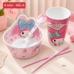 bộ bát, cốc, thìa, đũa hello kitty & my melody – siêu xinh cho mọi bữa ăn 💕