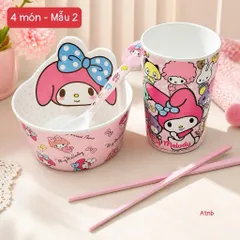 bộ bát, cốc, thìa, đũa hello kitty & my melody – siêu xinh cho mọi bữa ăn 💕