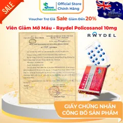 Viên Giảm Mỡ Máu - Raydel Policosanol 10mg - Hỗ trợ Kiểm soát cholesterol - Nhập Khẩu Chính Hãng từ Úc