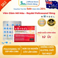 Viên Giảm Mỡ Máu - Raydel Policosanol 10mg - Hỗ trợ Kiểm soát cholesterol - Nhập Khẩu Chính Hãng từ Úc