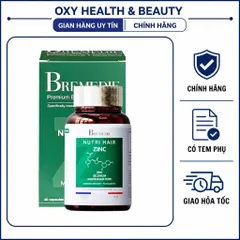 [CHÍNH NGẠCH] NUTRI HAIR ZINC BREMEDIE PHÁP – VIÊN UỐNG KẼM BIOTIN SELEN HỖ TRỢ GIẢM RỤNG, HỖ TRỢ MỌC TÓC – HỘP 60 VIÊN