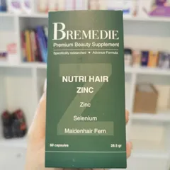 [CHÍNH NGẠCH] NUTRI HAIR ZINC BREMEDIE PHÁP – VIÊN UỐNG KẼM BIOTIN SELEN HỖ TRỢ GIẢM RỤNG, HỖ TRỢ MỌC TÓC – HỘP 60 VIÊN